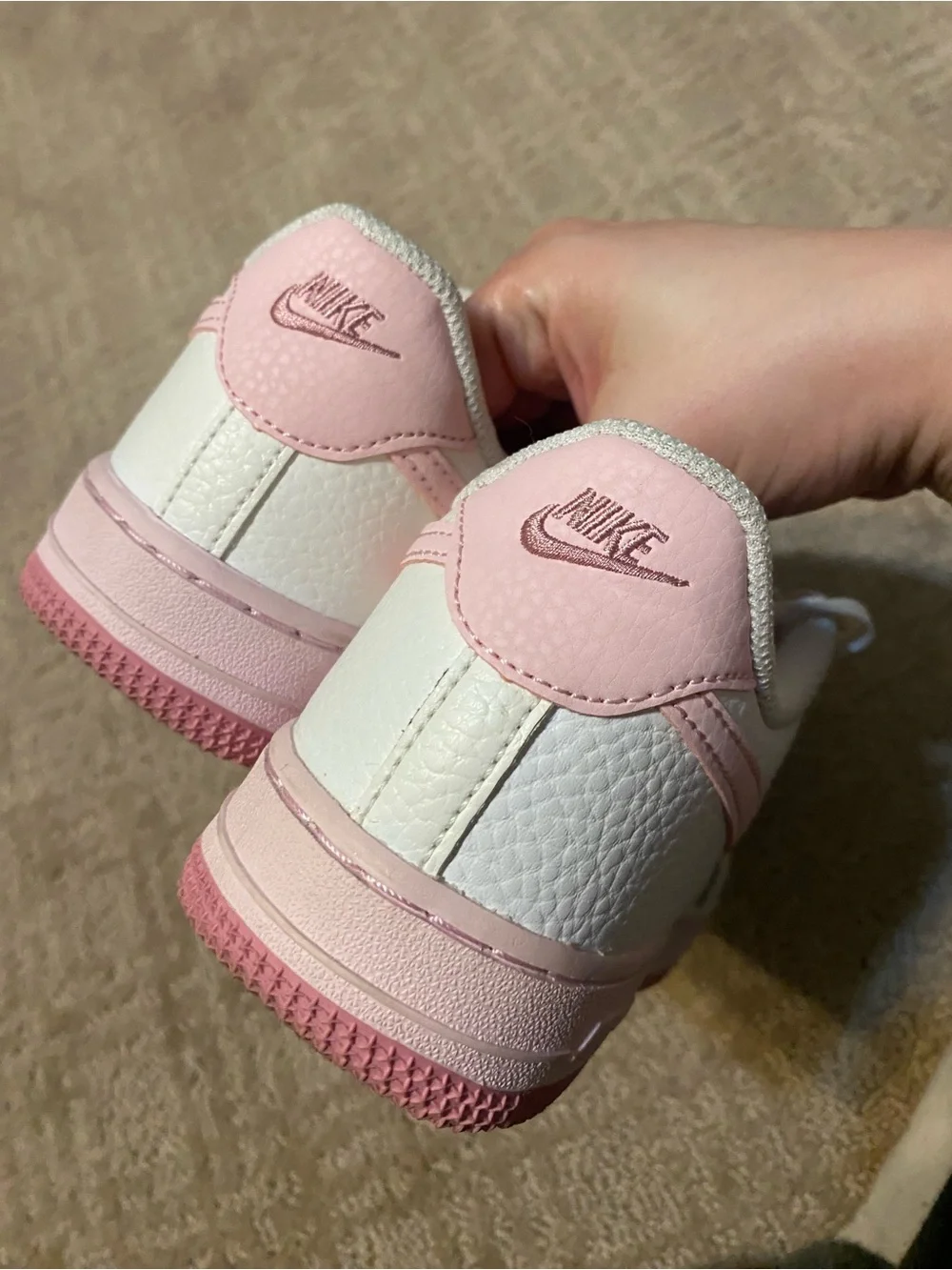{Nike} Air Force 1 Low White Pink Foam ~ Size 3Y / EUR 35